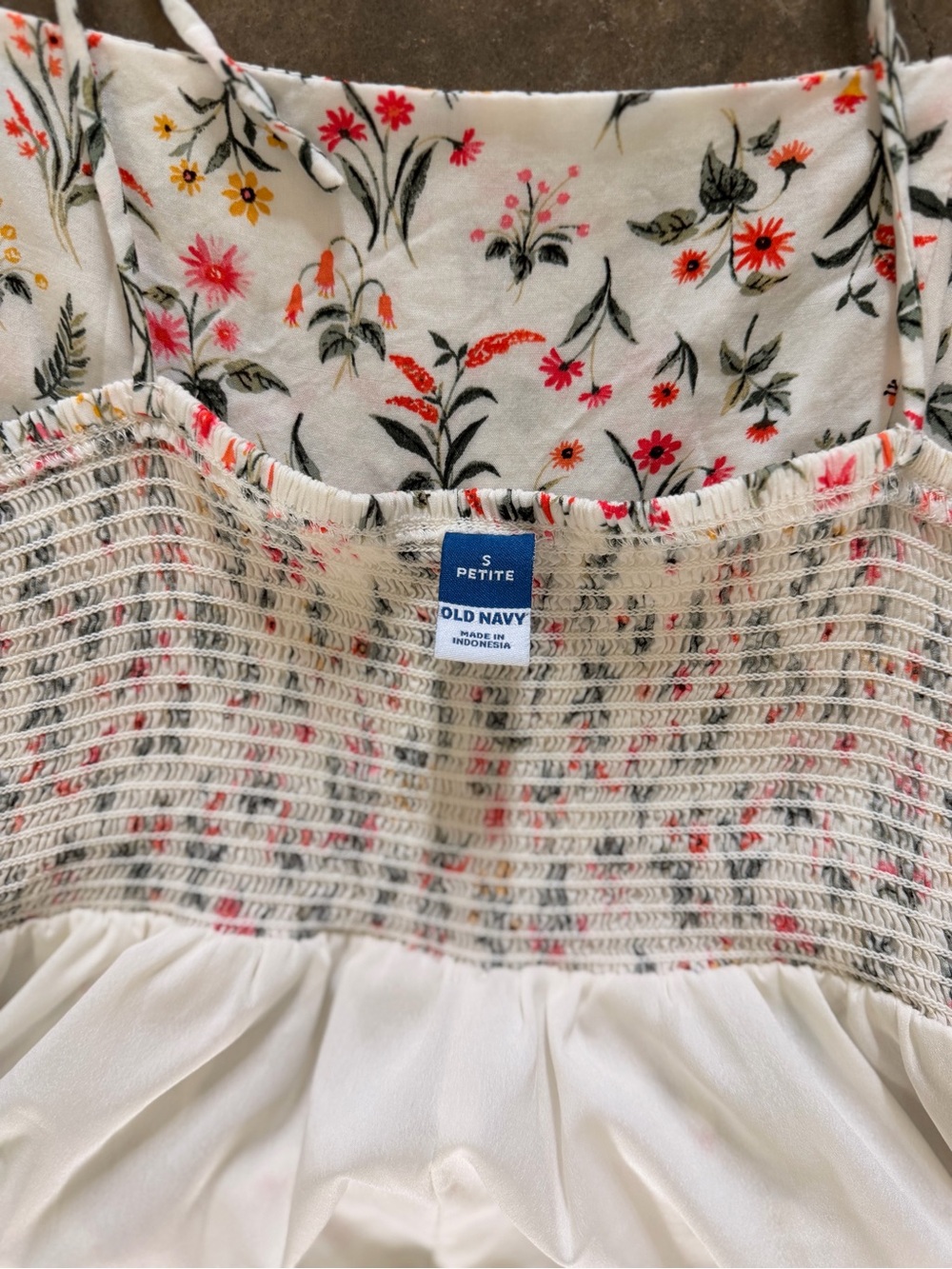 Old Navy Floral Tie Shoulder Sundress Small Petite Cottagecore Mini Dress - Picture 10 of 12